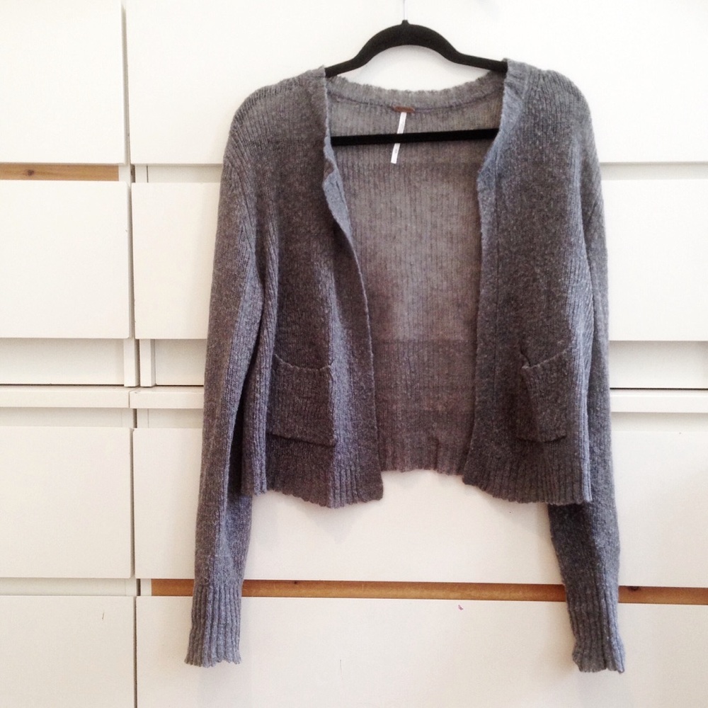 Free People • light grey knit cardigan